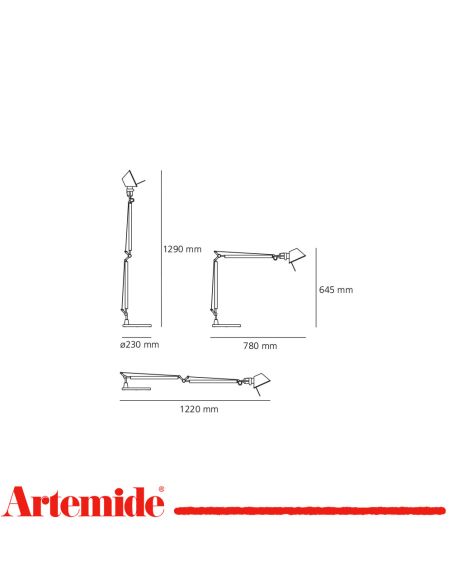 Tolomeo Tavolo Colore Alluminio Completa Di Base Diametro 23Cm