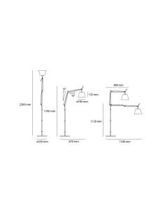 Artemide Tolomeo Basculante Da Terracon Diffusore Pergamena Da 180Mm 2