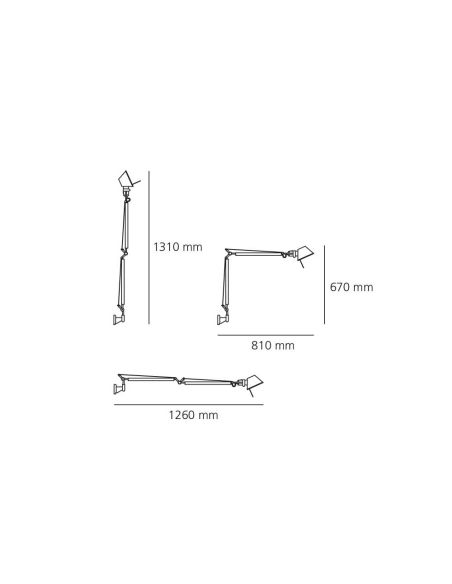Artemide Tolomeo Parete Nera Completa Lampada A004430