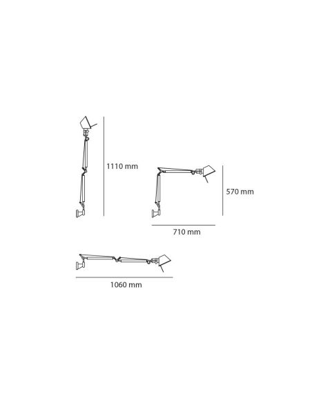 Lampada Da Parete Artemide Tolomeo Mini Wall Colore Nero A005940