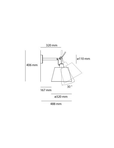 Lampada Artemide Tolomeo Diffusore 32 Wall In Raso