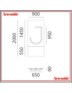 Artemide Alphabet Of Light Lampada Da Parete 'J' Uppercase E Solo Supporto 2