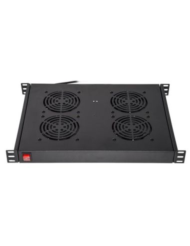 Ripiano Link Per Armadi Rack19 Con 4 Ventole Nero 4 Agganci 483X330x44mm Con Termostato