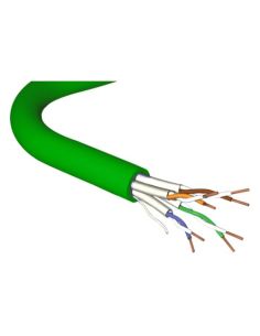 Cavo Cat 6A Rame 23 Awg U/Ftp Schermato 4 Pair Lshf/Lszh Cable Green - Euroclass Cca Bobina Da 500M