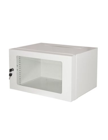 Rack Link 19'' Armadio 6 Unita' A Parete Per Reti (A)295X(L)540X(P)360Mm Assemblato Colore Grigio Porta In Vetro - Lk1906u30