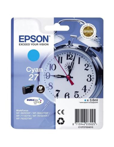 Ink Epson C13t27024012 Ciano Sveglia X Wf-3620Dwf Wf-3640Dtwf Wf-7110Dtw Wf-7610Dwf Wf-7620Dtwf Wf-7210Dtw Wf-7710Dwf Wf-7720Dtw