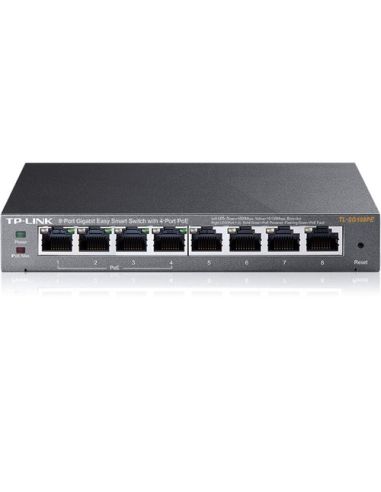 Switch Tp-Link Tl-Sg108pe 8P Gigabit Desktop 10/100/1000Mbps Rj45 4P Poe