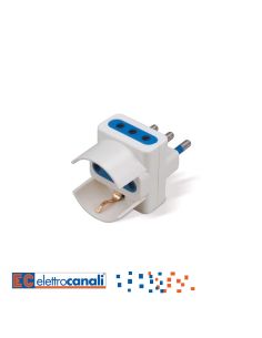 Adattat. Triplo Bianco Schuko/10A Spina