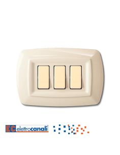 Placca Tondo' 3 Posti Avorio