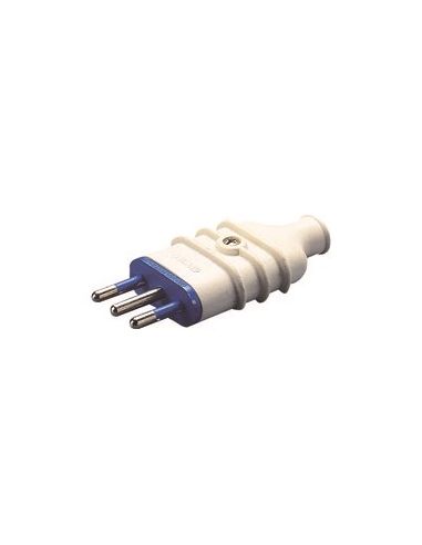 Spina Diritta 2Pt 10A 250V Bianco