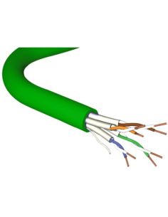 Cavo Cat 6 Rame 23 Awg S/Ftp Schermato 4 Pair Lshf/Lszh Green - Euroclass Cca  Bobina Da 500 Mt
