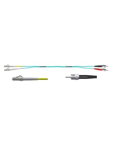 Bretelle Optoplast Duplex 50/125 Om3, Cavo Minizip Lszh Aqua Lc - St 3M