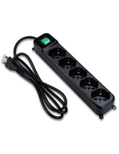 Multipresa Tecnoware 5 Posti Inclinati 45 Tipo Schuko/Italia 10/16A,  Interruttore Spina Ingresso Italia,Nera Fmp5iig