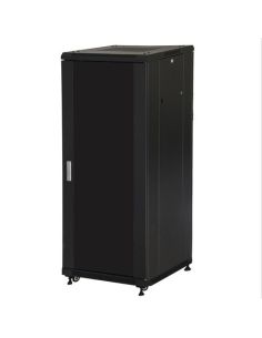 Rack Link 19'' Armadio 27 Unita' (A)1388X(L)600X(P)1000 Colore Nero Porta In Vetro Capacità Di Carico 800 Kg