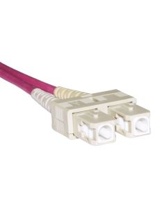 Cavo Link Fibra Ottica Sc A Sc Multimode Duplex Con Guaina Halogenfree Lszh Classe Om4 50/125 1Mt Colore Viola