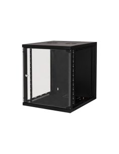 Rack Link Armadio 12 Unita' Da Muro (A)620X(L)540X(P)600Mm Colore Nero Porta Vetro Capacità Di Carico 45 Kg.