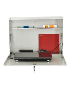 Armadietto Di Sicurezza Da Parete, Porta Notebook/Tablet Fino A 19, Con 2 Pistoni A Gas, Vano Per Cablaggio E Alimentatore