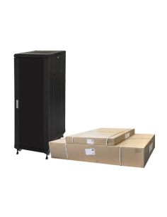 Armadio Rack 19 Per Reti 32U (A)1610, (L)600, (P)600 Colore Nero Disassemblato Porta Vetro