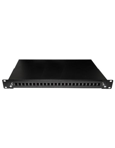 Cassetto Fibra Ottica 24 Porte Per Adattatori Lc Duplex E Sc Simplex 1 Unita’ Per Installazione 19 Nero Con Binari Telescopici