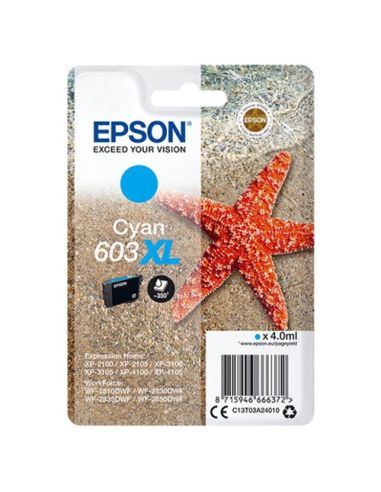 Ink Epson C13t03a24010 Ciano (Taglia Xl) Stella Marina X Wf-2820Dwf Wf-2840Dwf Wf-2870Dwf Xp-2150 Xp-3150 Xp-4150