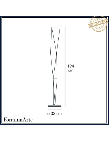 Fontana Arte Vertigo Lampada Terra Grande Cromo