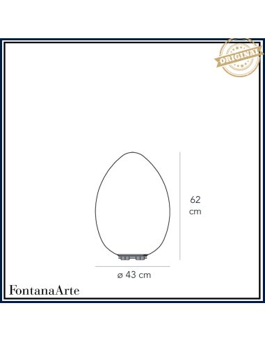 Fontana Arte Uovo Lampada Tavolo Grande Da Esterno Bianco