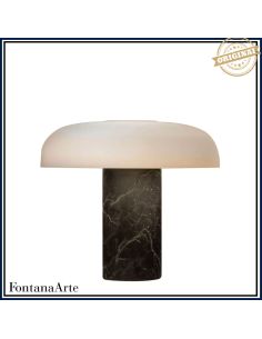 Fontana Arte Tropico Lampada Tavolo Grande Nichel Nero E Nero