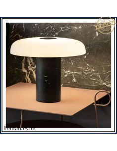 Fontana Arte Tropico Lampada Tavolo Grande Nichel Nero E Nero 2