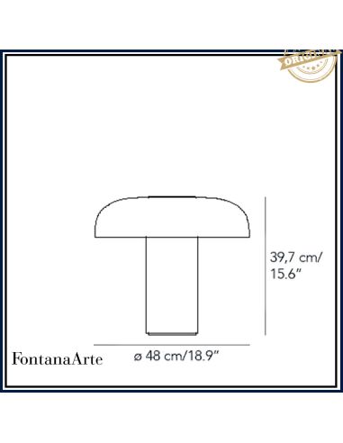 Fontana Arte Tropico Lampada Tavolo Grande Nichel Nero E Nero
