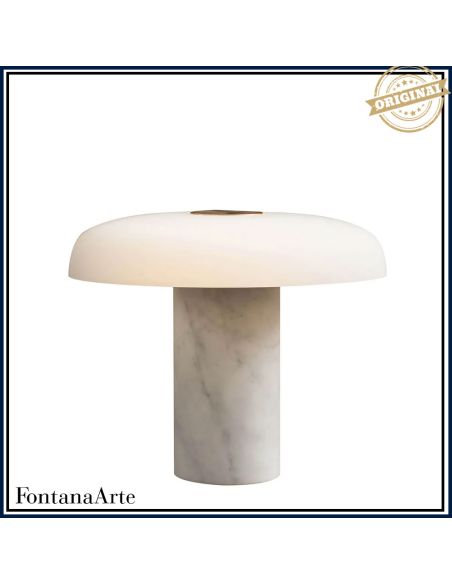 Fontana Arte Tropico Lampada Tavolo Grande Oro E Bianco