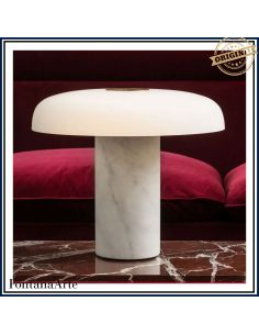 Fontana Arte Tropico Lampada Tavolo Grande Oro E Bianco 2