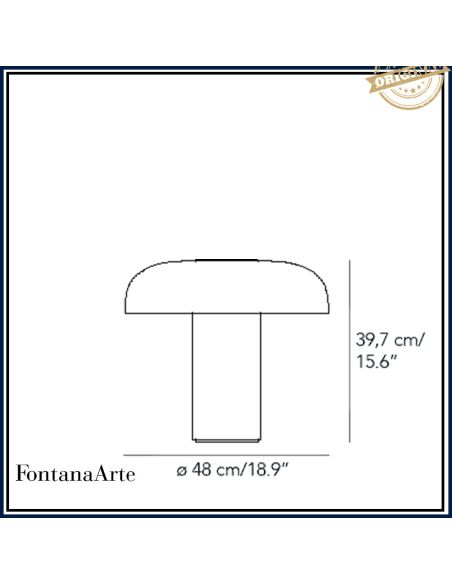 Fontana Arte Tropico Lampada Tavolo Grande Oro E Bianco