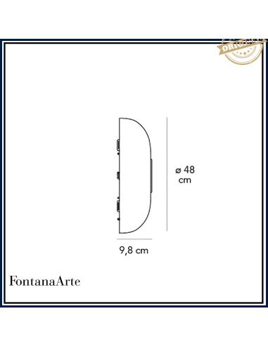 Fontana Arte Tropico Lampada Parete O Plafone Grande Nero