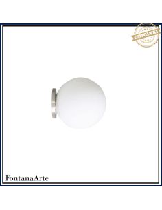 Fontana Arte Pallina Lampada Parete Piccola Nichelato Satinato/Spazzolato