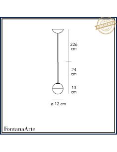 Fontana Arte Pallina Lampada Sospensione Piccola Oro Rosa 2