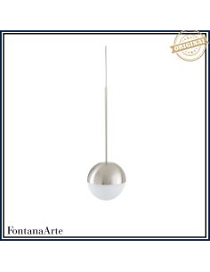 Fontana Arte Pallina Lampada Sospensione Piccola Nichelato Satinato/Spazzolato