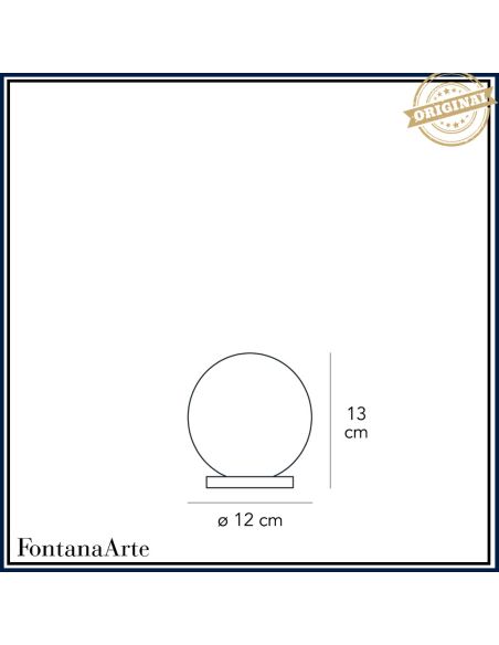 Fontana Arte Pallina Lampada Tavolo Piccola Oro Rosa