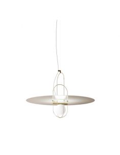 Fontana Arte Setareh Metal Lampada Sospensione Grande Oro E Bianco