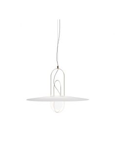 Fontana Arte Setareh Glass Lampada Sospensione Grande Oro E Bianco