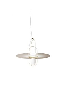 Fontana Arte Setareh Metal Lampada Sospensione Media Oro E Bianco