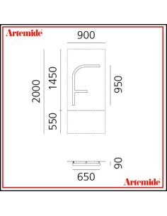 Artemide Alphabet Of Light Lampada Da Parete 'F' Uppercase E Solo Supporto 2