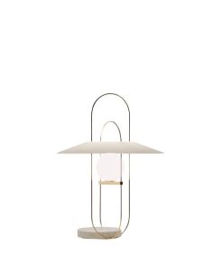 Fontana Arte Setareh Glass Lampada Tavolo Media Oro E Bianco