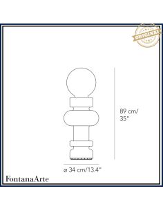 Fontana Arte Re Lampada Tavolo Grande Bianco 2