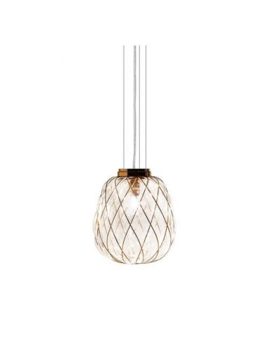Fontana Arte Pinecone Lampada Sospensione Media Trasparente E Oro