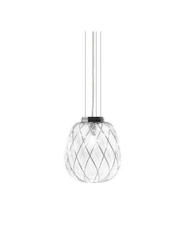 Fontana Arte Pinecone Lampada Sospensione Media Trasparente E Cromo