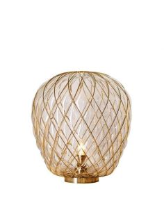 Fontana Arte Pinecone Lampada Tavolo Grande Trasparente E Oro