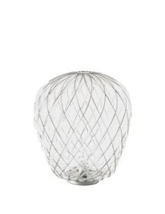 Fontana Arte Pinecone Lampada Tavolo Grande Trasparente E Cromo