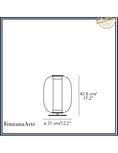 Fontana Arte Meridiano Lampada Tavolo Media Trasparente