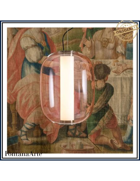 Fontana Arte Meridiano Lampada Sospensione Grande Rosa