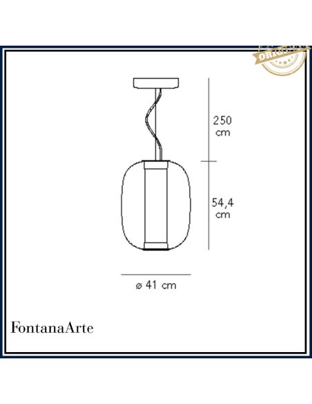 Fontana Arte Meridiano Lampada Sospensione Grande Rosa